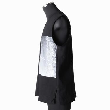 コットン天竺 ノースリーブプルオーバー　BLACK×WHITE No.3