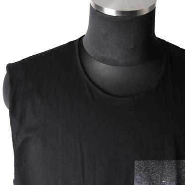 コットン天竺 ノースリーブプルオーバー　BLACK×WHITE No.7