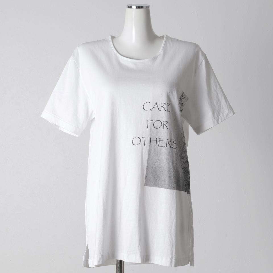 コットン天竺 Tシャツ　WHITE×BLACK