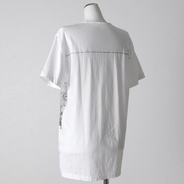 コットン天竺 Tシャツ　WHITE×BLACK No.4