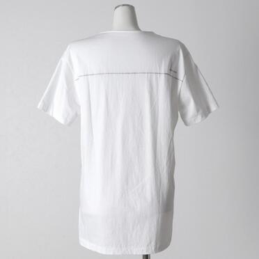 コットン天竺 Tシャツ　WHITE×BLACK No.5