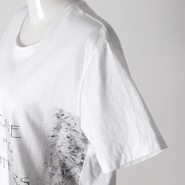 コットン天竺 Tシャツ　WHITE×BLACK No.8