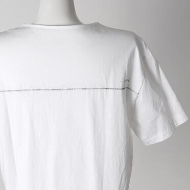 コットン天竺 Tシャツ　WHITE×BLACK No.9