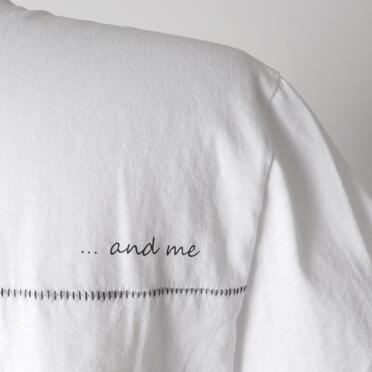 コットン天竺 Tシャツ　WHITE×BLACK No.12