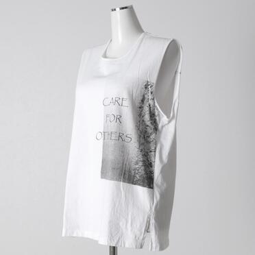 コットン天竺 ノースリーブプルオーバー　WHITE×BLACK No.2