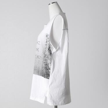 コットン天竺 ノースリーブプルオーバー　WHITE×BLACK No.3