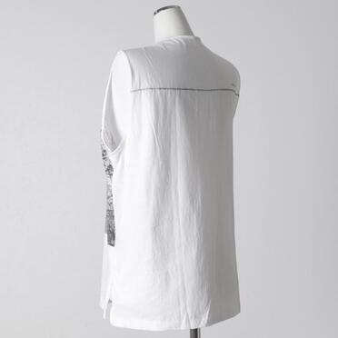 コットン天竺 ノースリーブプルオーバー　WHITE×BLACK No.4