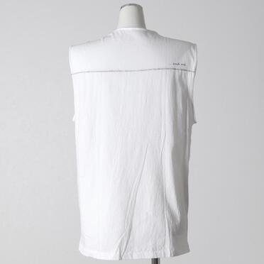 コットン天竺 ノースリーブプルオーバー　WHITE×BLACK No.5