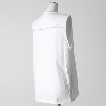 コットン天竺 ノースリーブプルオーバー　WHITE×BLACK No.6