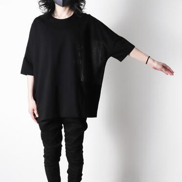コットン天竺 ビッグTシャツ　BLACK×BLACK No.19