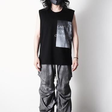 コットン天竺 ノースリーブプルオーバー　BLACK×WHITE No.13