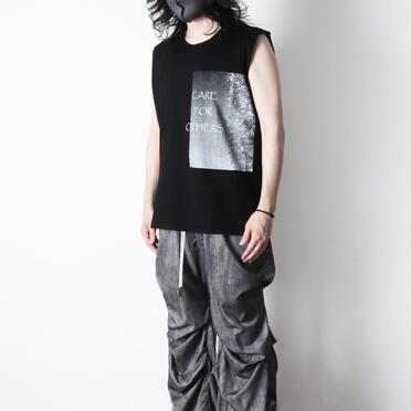 コットン天竺 ノースリーブプルオーバー　BLACK×WHITE No.14