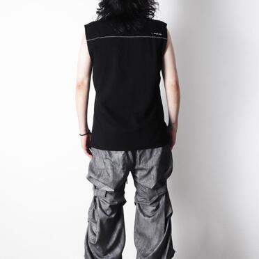コットン天竺 ノースリーブプルオーバー　BLACK×WHITE No.17