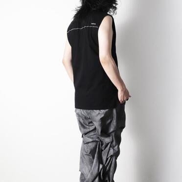 コットン天竺 ノースリーブプルオーバー　BLACK×WHITE No.18