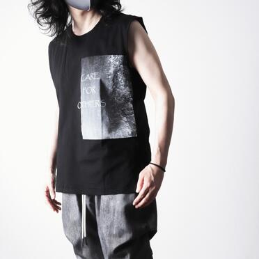 コットン天竺 ノースリーブプルオーバー　BLACK×WHITE No.19