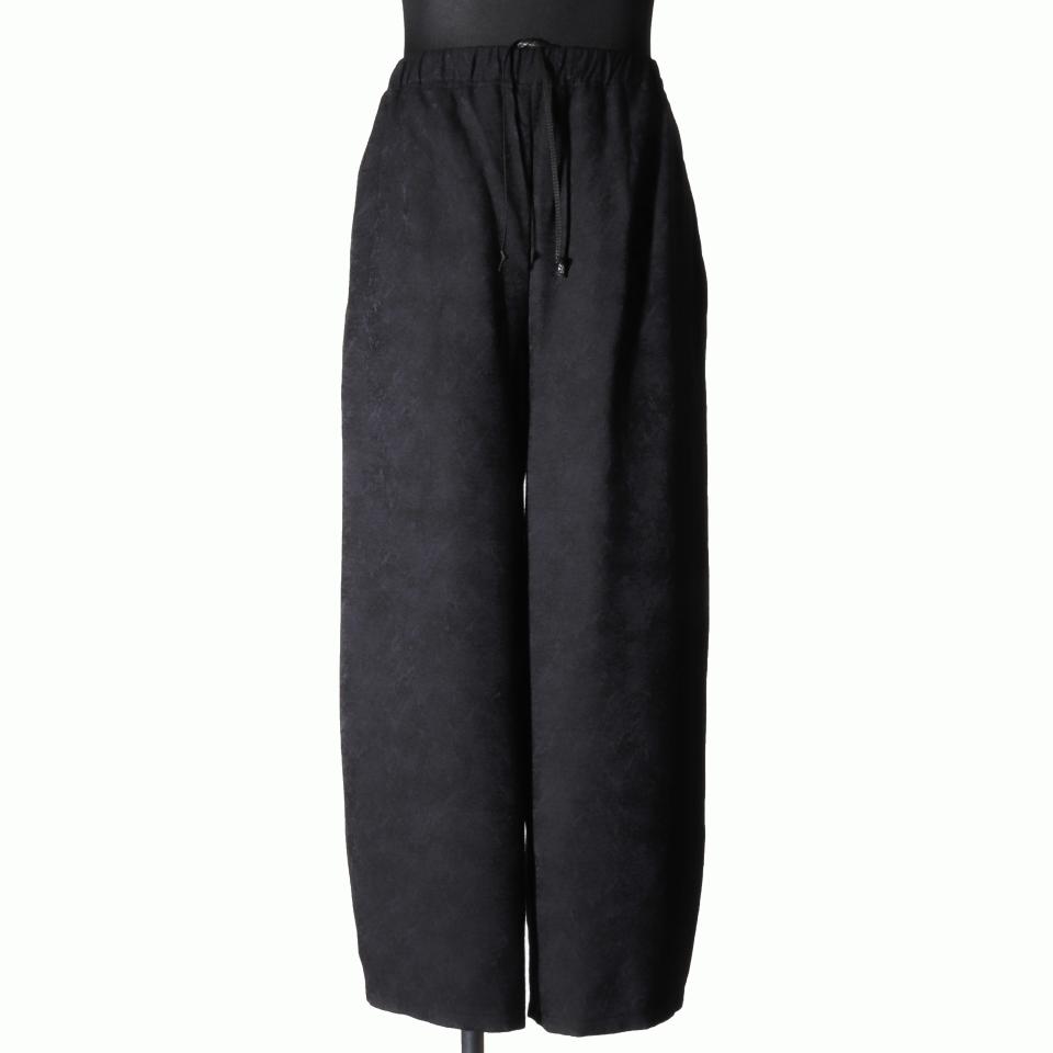 P-403 Wide Easy Pants with Hem Button　BLACK