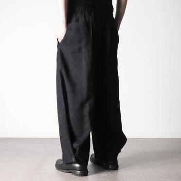 P-403 Wide Easy Pants with Hem Button　BLACK No.17