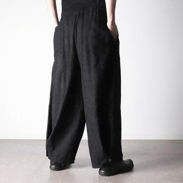 P-403 Wide Easy Pants with Hem Button　BLACK No.19