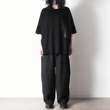 P-403 Wide Easy Pants with Hem Button　BLACK No.21
