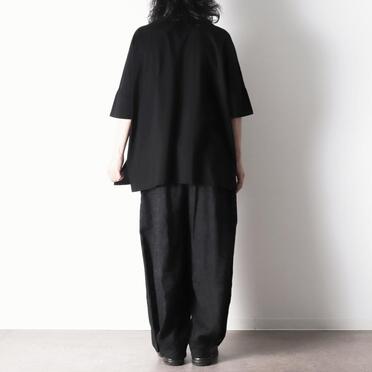P-403 Wide Easy Pants with Hem Button　BLACK No.23