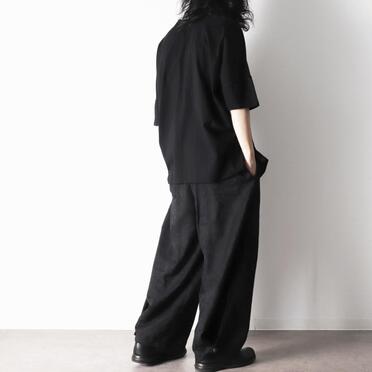 P-403 Wide Easy Pants with Hem Button　BLACK No.24