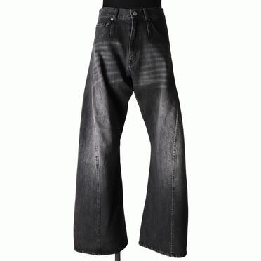 TWIST FLARE 3D DENIM PANTS　FADE BLACK No.1