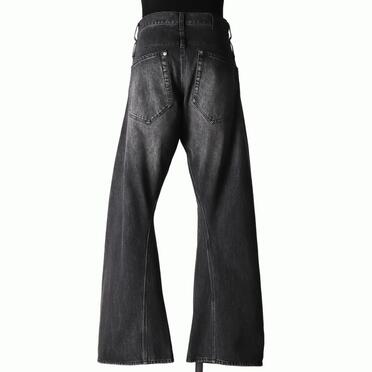TWIST FLARE 3D DENIM PANTS　FADE BLACK No.5