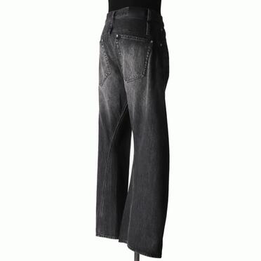 TWIST FLARE 3D DENIM PANTS　FADE BLACK No.6