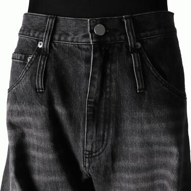 TWIST FLARE 3D DENIM PANTS　FADE BLACK No.7