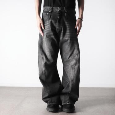 TWIST FLARE 3D DENIM PANTS　FADE BLACK No.13