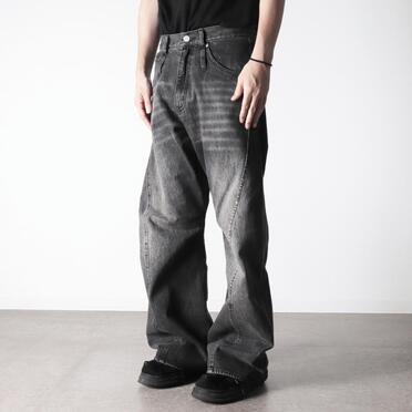 TWIST FLARE 3D DENIM PANTS　FADE BLACK No.14