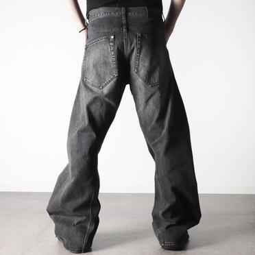 TWIST FLARE 3D DENIM PANTS　FADE BLACK No.18