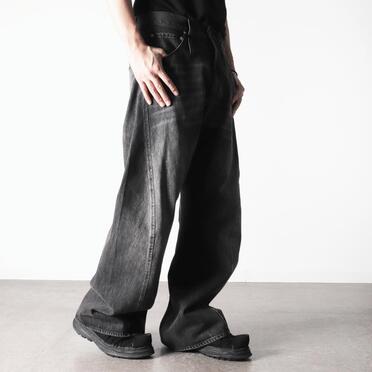 TWIST FLARE 3D DENIM PANTS　FADE BLACK No.20