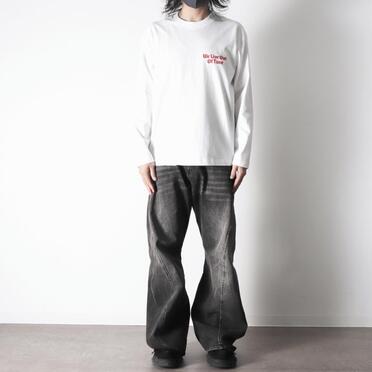 TWIST FLARE 3D DENIM PANTS　FADE BLACK No.21