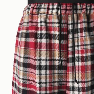 P-482 RED Check Tucked Hem Wide Easy Pants No.7