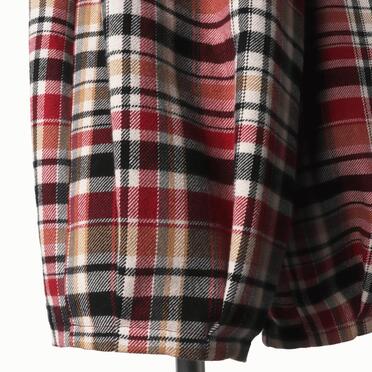 P-482 RED Check Tucked Hem Wide Easy Pants No.10