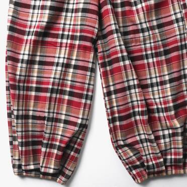 P-482 RED Check Tucked Hem Wide Easy Pants No.13