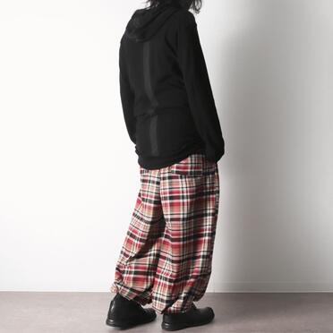 P-482 RED Check Tucked Hem Wide Easy Pants No.26