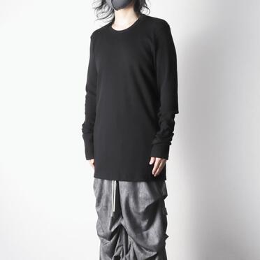 Back-Printed Waffle Jersey Long Sleeve　BLACK No.14