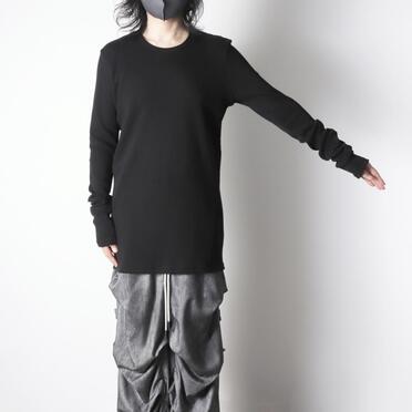 Back-Printed Waffle Jersey Long Sleeve　BLACK No.20