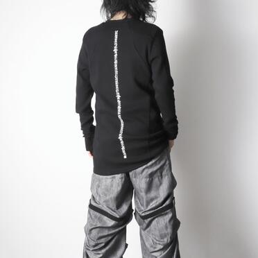 Back-Printed Waffle Jersey Long Sleeve　BLACK No.21