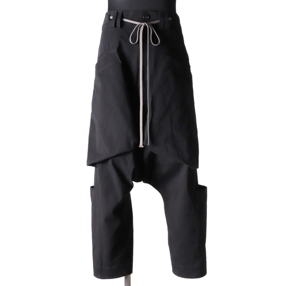 Wide Lowclotch Pants　BLACK