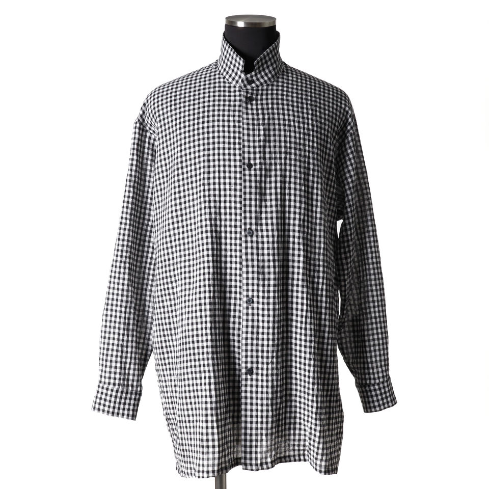 Checked Long Shirts　BK×WH