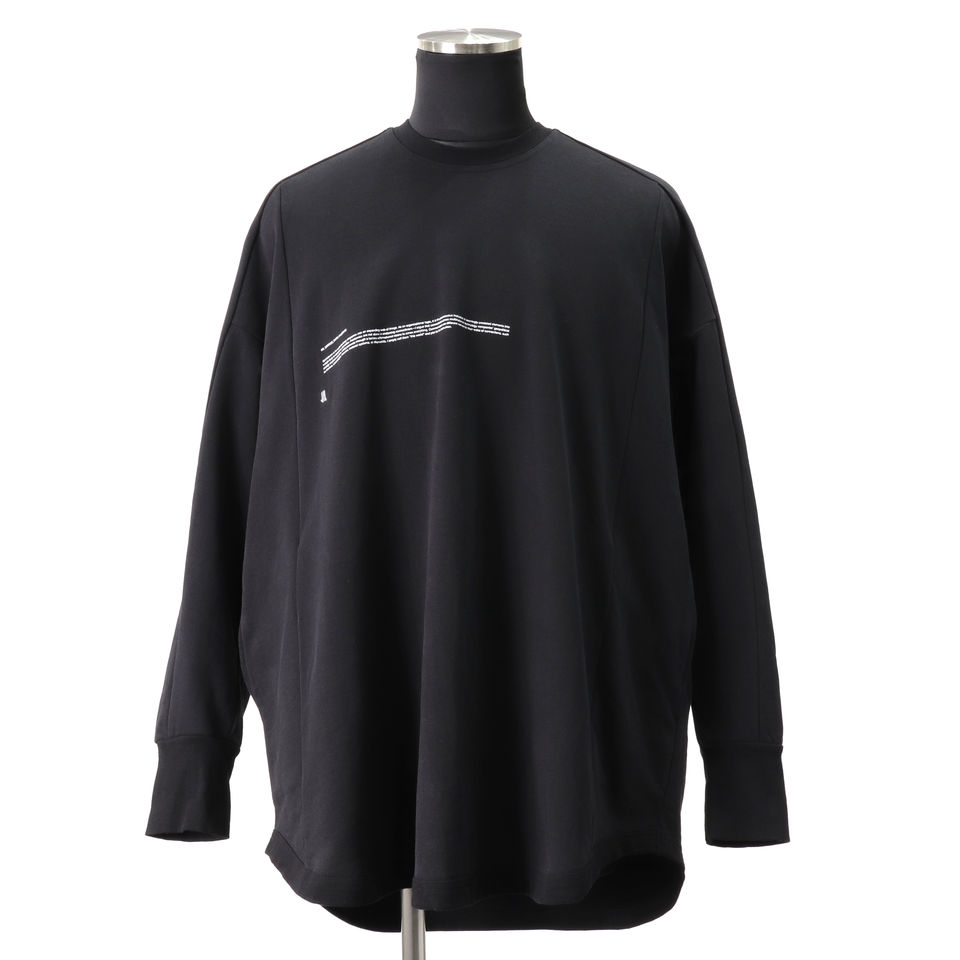 CO FIBRILED INLAY SWEATER　BLACK