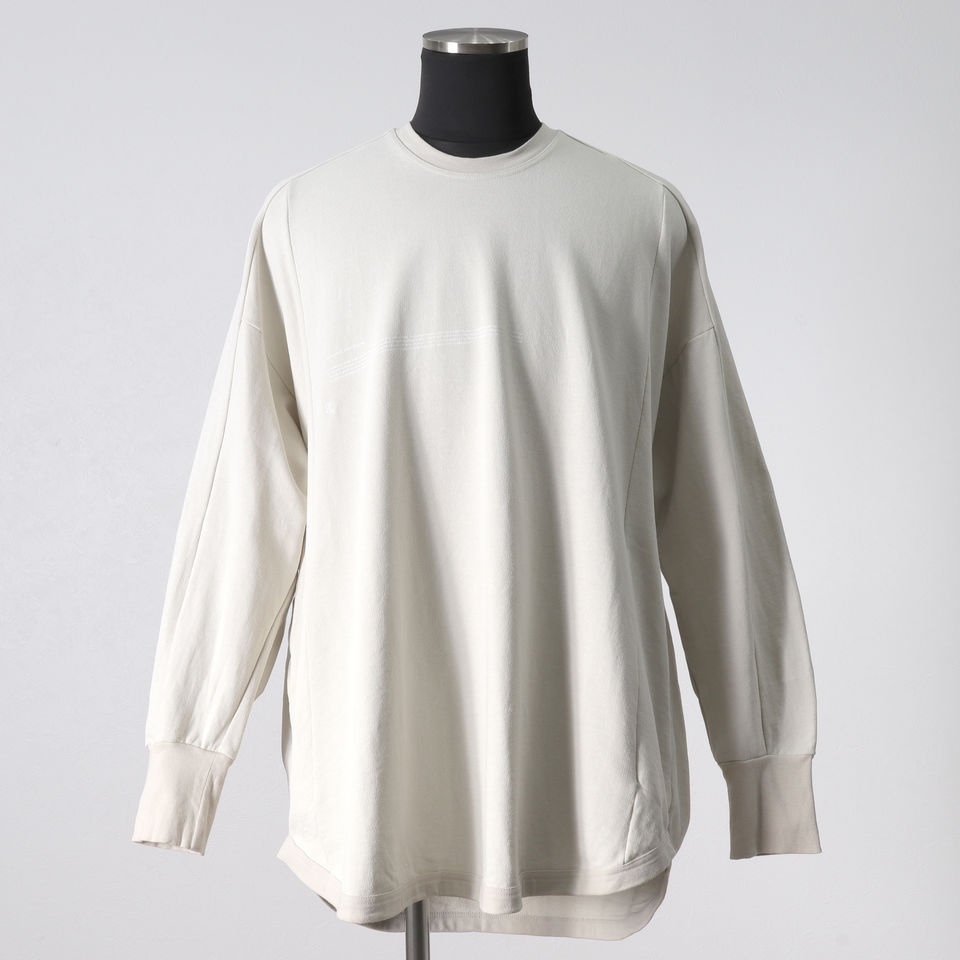 CO FIBRILED INLAY SWEATER　GRAIGE