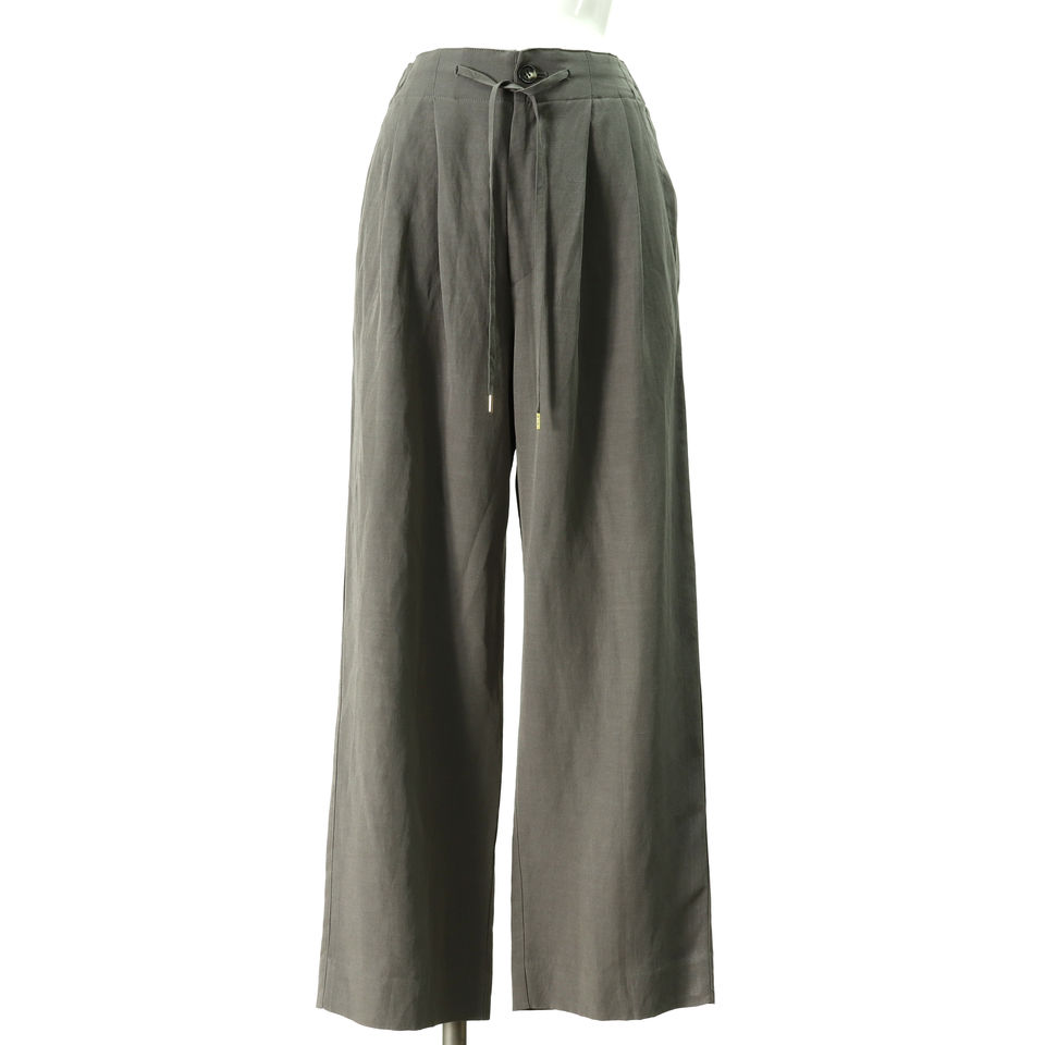 straight tuck pants　CHARCOAL