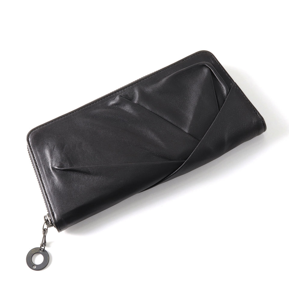 LAMB LEATHER LONG WALLET　BLACK