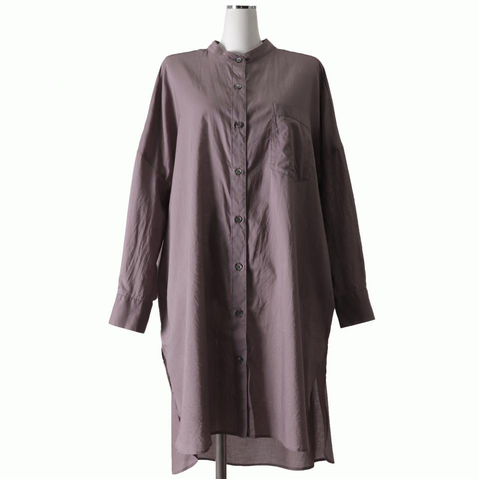 stand collar long shirt　C.GRAY