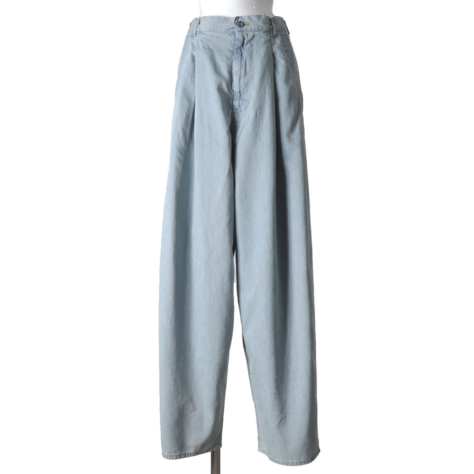 MIDIUMISOLID cocoon denim PT　L.BLUE