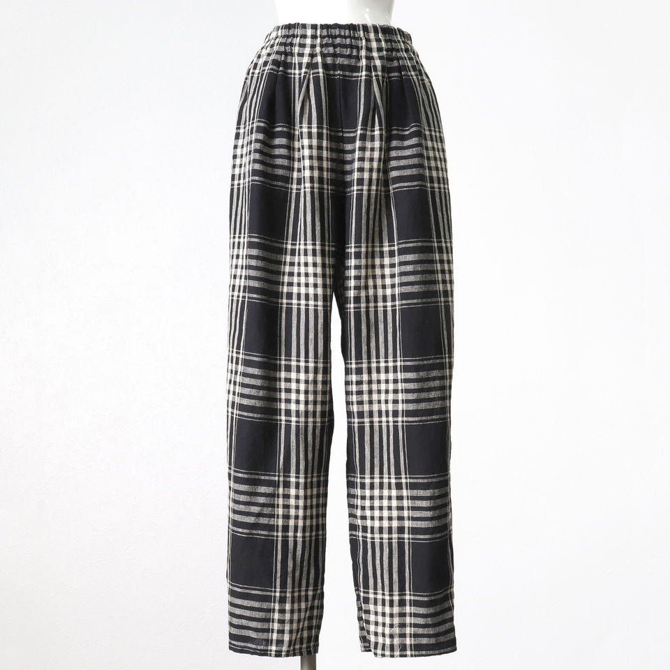 linen patterned tuck PT　CHECK